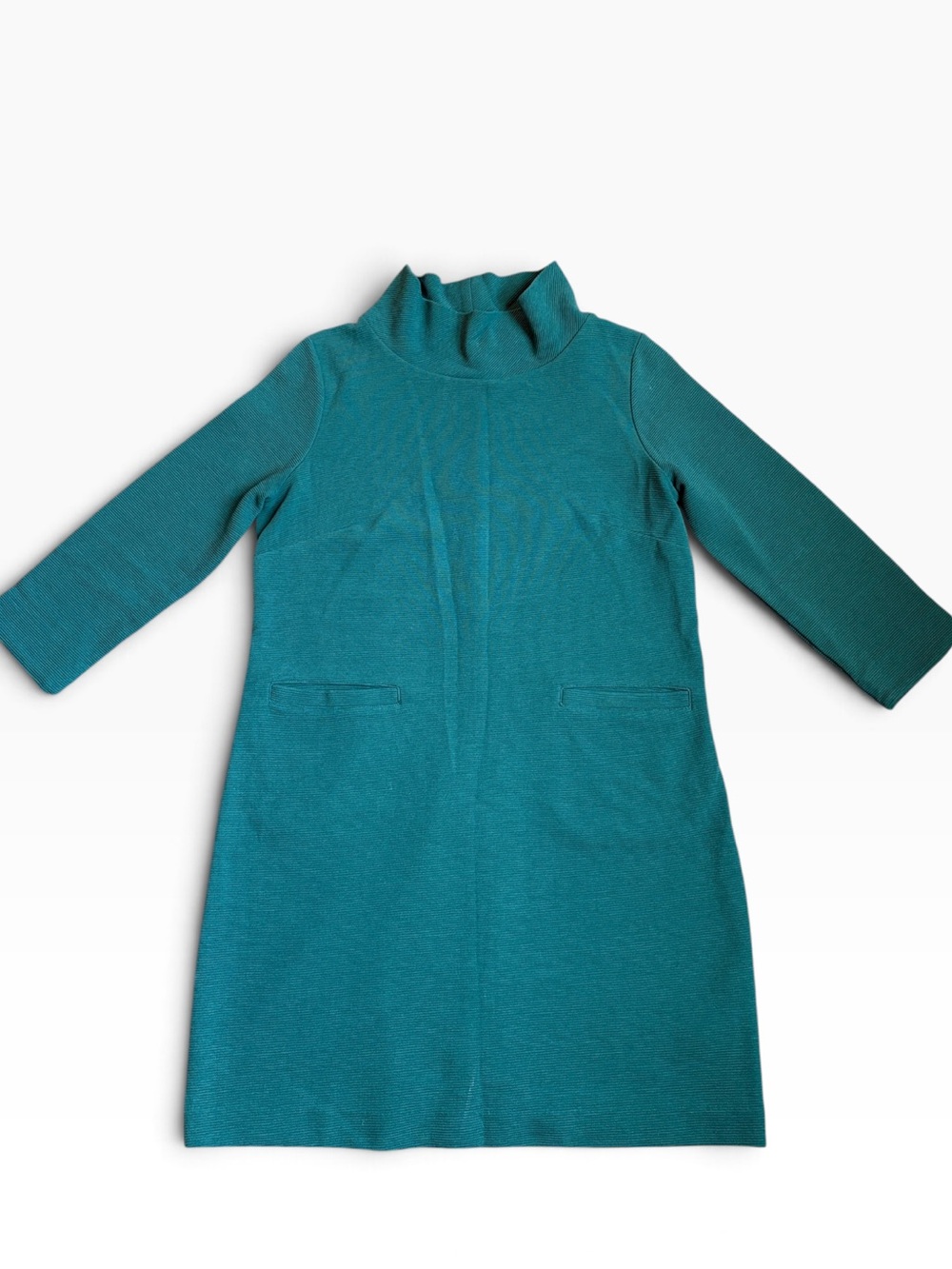 Boden Funnel Neck Ottoman Shift Dress Women's 8R Teal Green